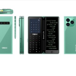 Vmax V18 Notepad Fold Phone With Wrighting pad Green