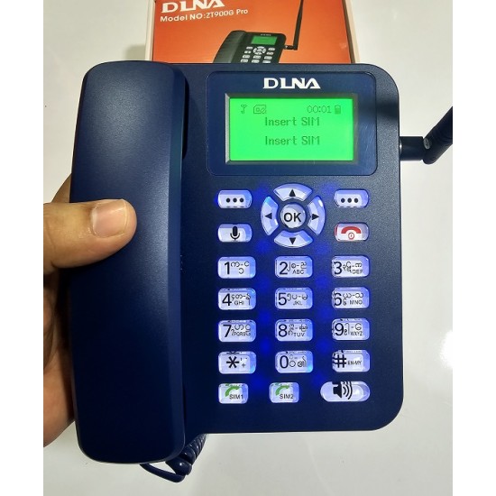 DLNA ZT900 Pro Land Phone Dual Sim FM Radio Blue