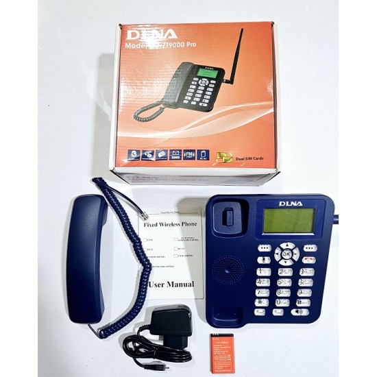 DLNA ZT900 Pro Land Phone Dual Sim FM Radio Blue