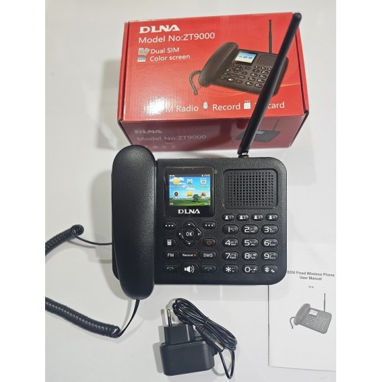 DLNA ZT9000 Land Phone Dual Sim With Auto Call Record FM Radio