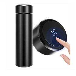 Smart Cup Flask With LED Temperature Display Black