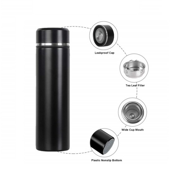 Smart Cup Flask With LED Temperature Display Black