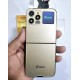 Gretel G7 Flip Folding Phone Dual Display Caseing Gold