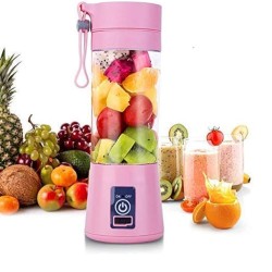 HM-009 Portable And Rechargable Battery Juice Blender Pink