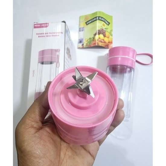 HM-009 Portable And Rechargable Battery Juice Blender Pink