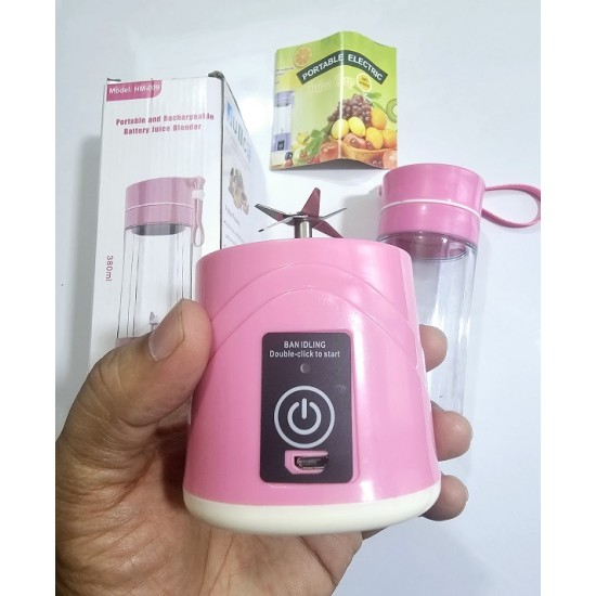 HM-009 Portable And Rechargable Battery Juice Blender Pink