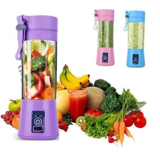 HM-009 Portable And Rechargable Battery Juice Blender Pink