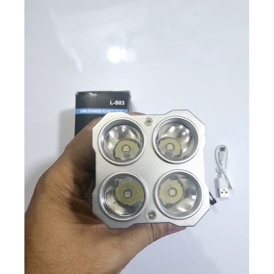 LS03 COB Flash Light Torch 4 Light Rechargeable