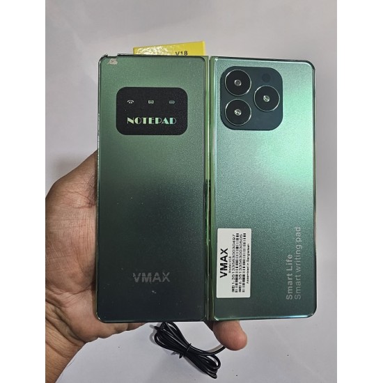 Vmax V18 Notepad Fold Phone With Wrighting pad Green