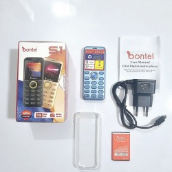 Bontel S1 Super Slim Mini Feature Phone With Cover Blue