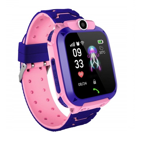 Q12 Kids Calling Smart Watch GPS Location Track Pink