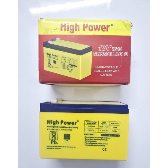 12V Battery 7.5AH Rechargeable 