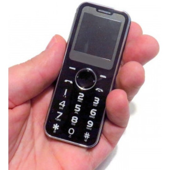 A1B Mini Card Phone With A-pple Logo Bluetooth Dialer Black