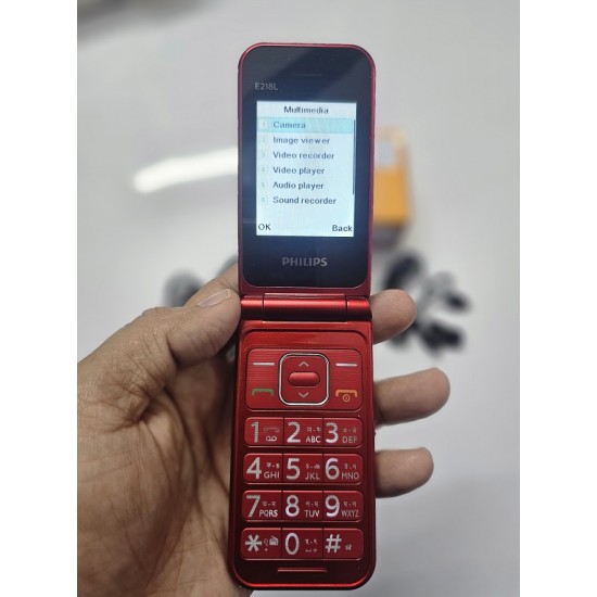 Philips E218L Folding Phone Dual Display Red