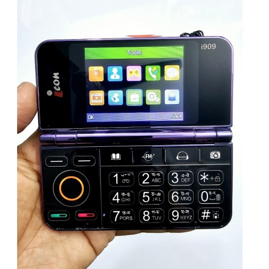 icon i909 Folding Phone Two Display Purpel