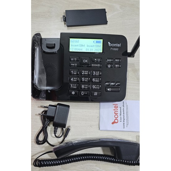 Bontel T1000 Dual Sim Land Phone Auto Call Record With Warranty