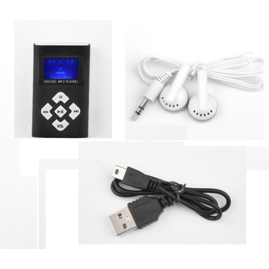 BD50 Mini MP3 Music Player With LED Display Black