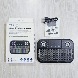 A8s Rechargable Bluetooth And Wireless Keyboard Dual Mode Backlit Black