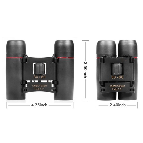 Mini Folding Binocular 30-60 Zoom Black