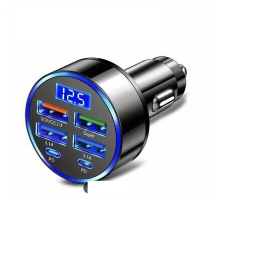 200W Car Charger Fast Charging PD 2PD 4 USB