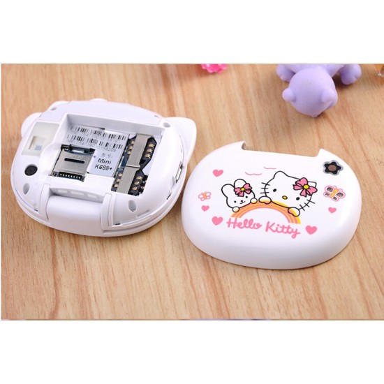 Hello Kitty K688 Plus Folding Mobile Phone White