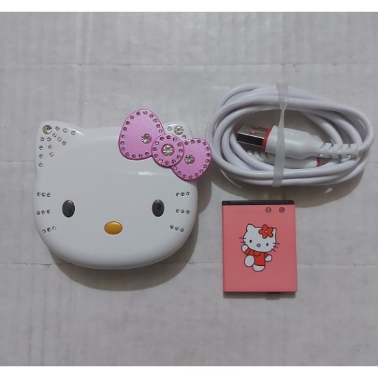 Hello Kitty K688 Plus Folding Mobile Phone White