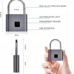 AR08 Fingerprint Lock 10 Finger Rechargable 