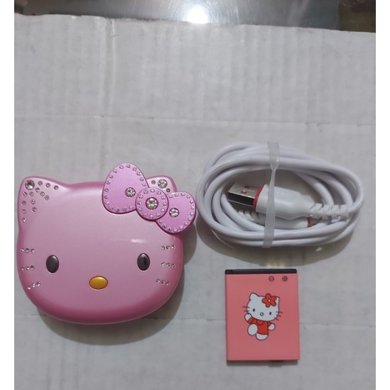 Hello Kitty K688 Plus Folding Mobile Phone Pink