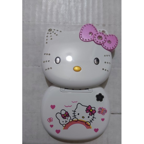 Hello Kitty K688 Plus Folding Mobile Phone White