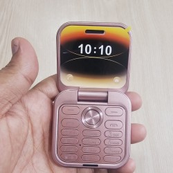 i17 Mini Flip Phone 2 SIM Rose Gold