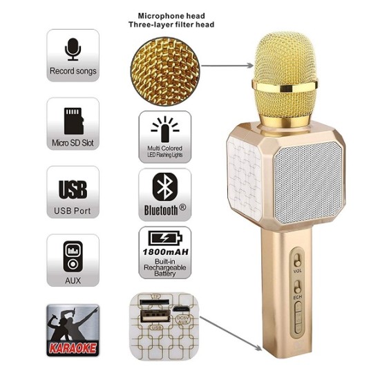 Wster YS69 Wireless Bluetooth Karaoke Microphone