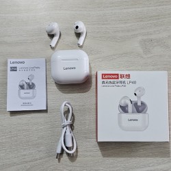 Lenovo LP40 TWS Bluetooth Earbuds White