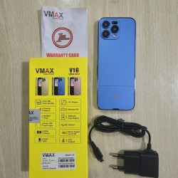 Vmax V16 Ultra Max Touch Button Phone Dual Sim Warranty Blue