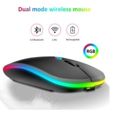 Dual Mode Wireless Bluetooth Mouse Rechargeable RGB