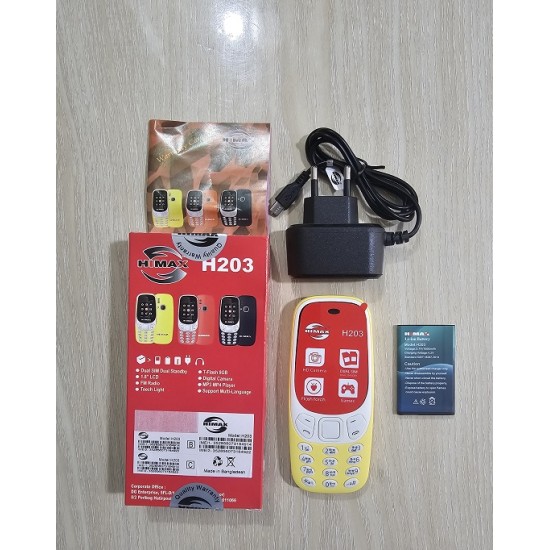 Himax H203 Button Phone Dual Sim Yellow