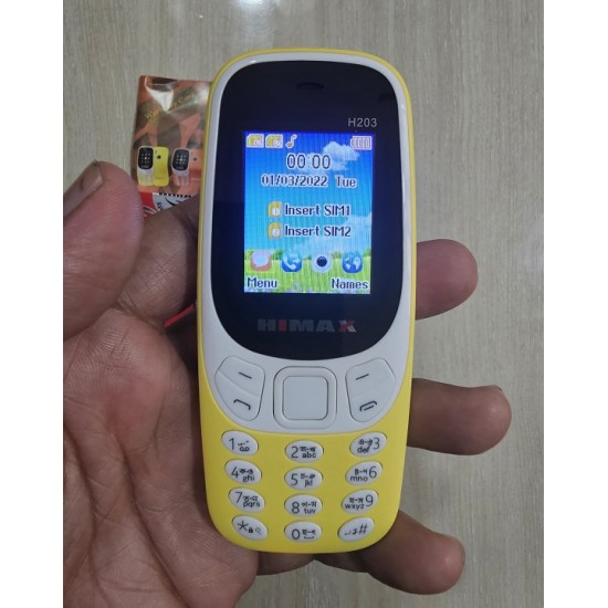 Himax H203 Button Phone Dual Sim Yellow