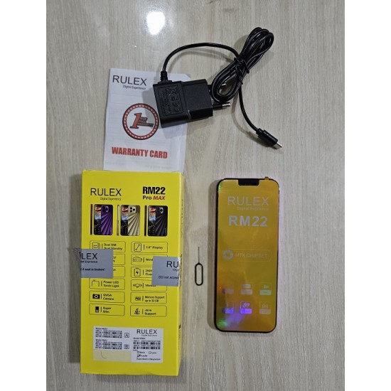 Rulex RM22 Pro Max Phone Dual Sim Warranty Purpel