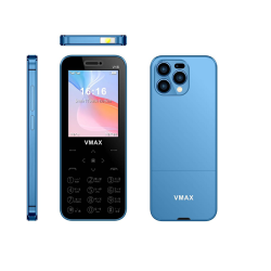 Vmax V16 Ultra Max Touch Button Phone Dual Sim Warranty Blue