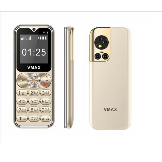 Vmax V18 Mini Card Phone Gold Dual Sim Warranty