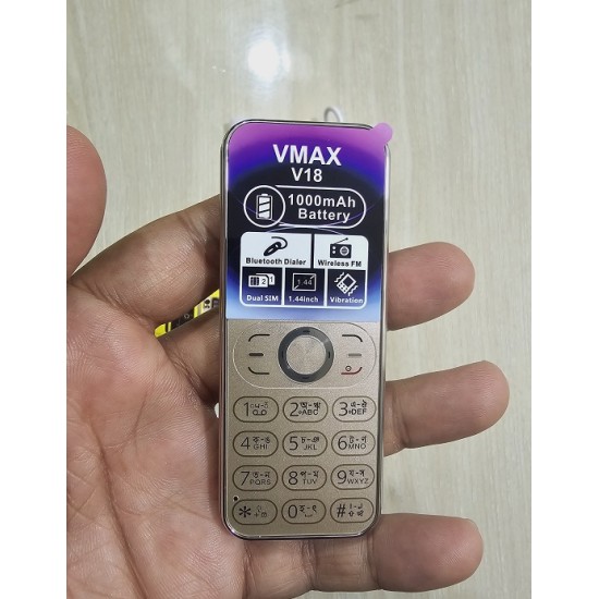 Vmax V18 Mini Card Phone Gold Dual Sim Warranty