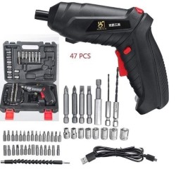 47pc Cordless Electric Screwdriver Rechargeable Lithium Battery Mini Drill