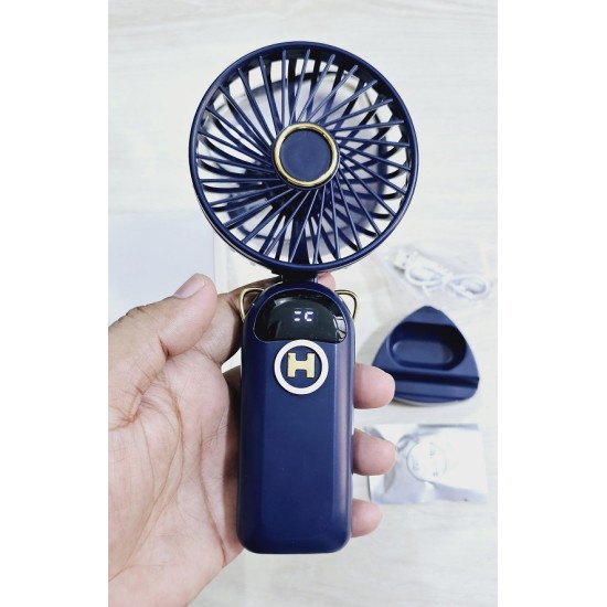 Y05 Mini Rechargeable Hand Fan 5 Speeds Display Handheld