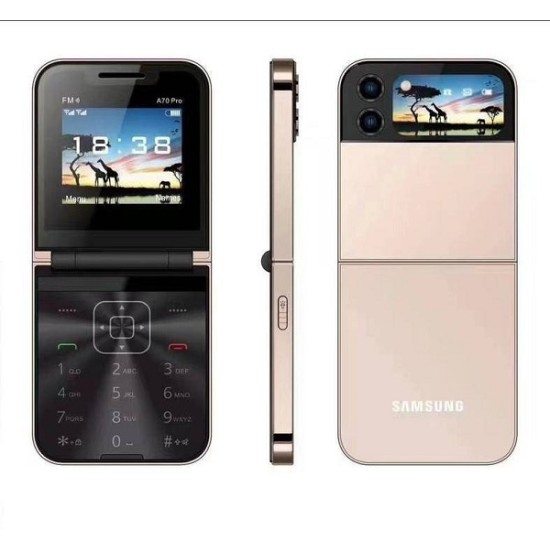 Samsung A70 Pro Foldable Phone Dual Sim With Cover Black