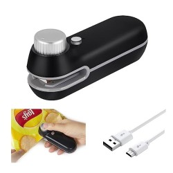 2 in 1 USB Rechargeable Mini Bag Sealer Sealing with Cutter