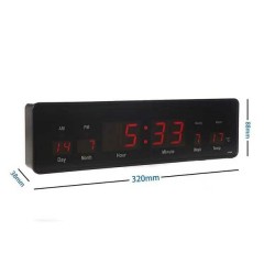 Electric Digital Wall Clock JH808 LED Display Temperature Calendar