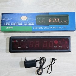 Electric Digital Wall Clock JH808 LED Display Temperature Calendar