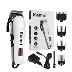 Kemei KM-809A Rechargeable Professional Hair Clipper Trimmer With Display