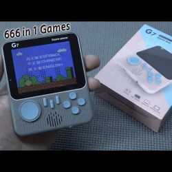 G7 Game Consoles Hand-Held Video Gaming 3.5 inch 666 Game - Gray