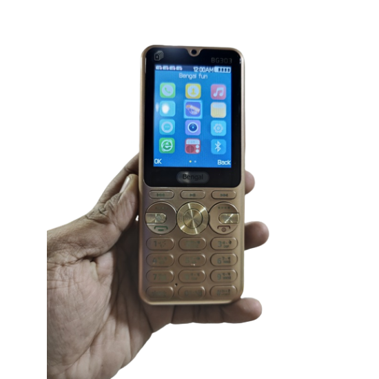 Bengal BG 303 Dj Java Supported 4 SIM Standby 4500mAh Power Bank Phone - gold