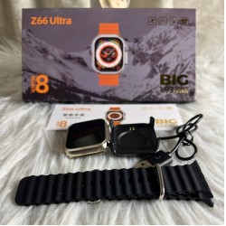 Z66 Ultra Watch 8 Smartwatch 1.93 inch Calling Wireless Charging Series 8- Black